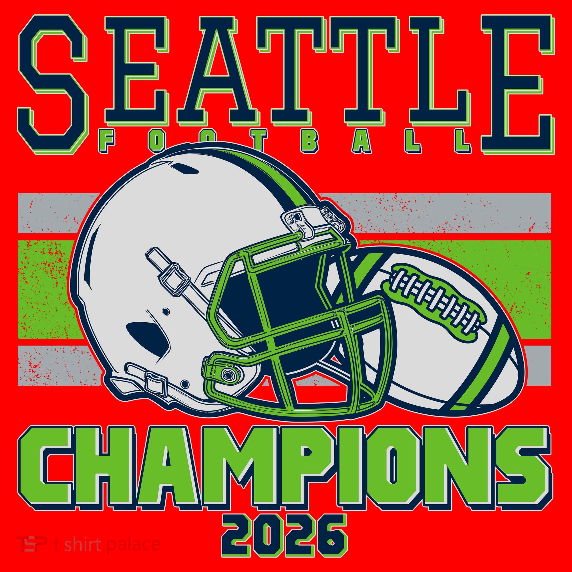 Seattle Football Champions 2026 Santa Hat