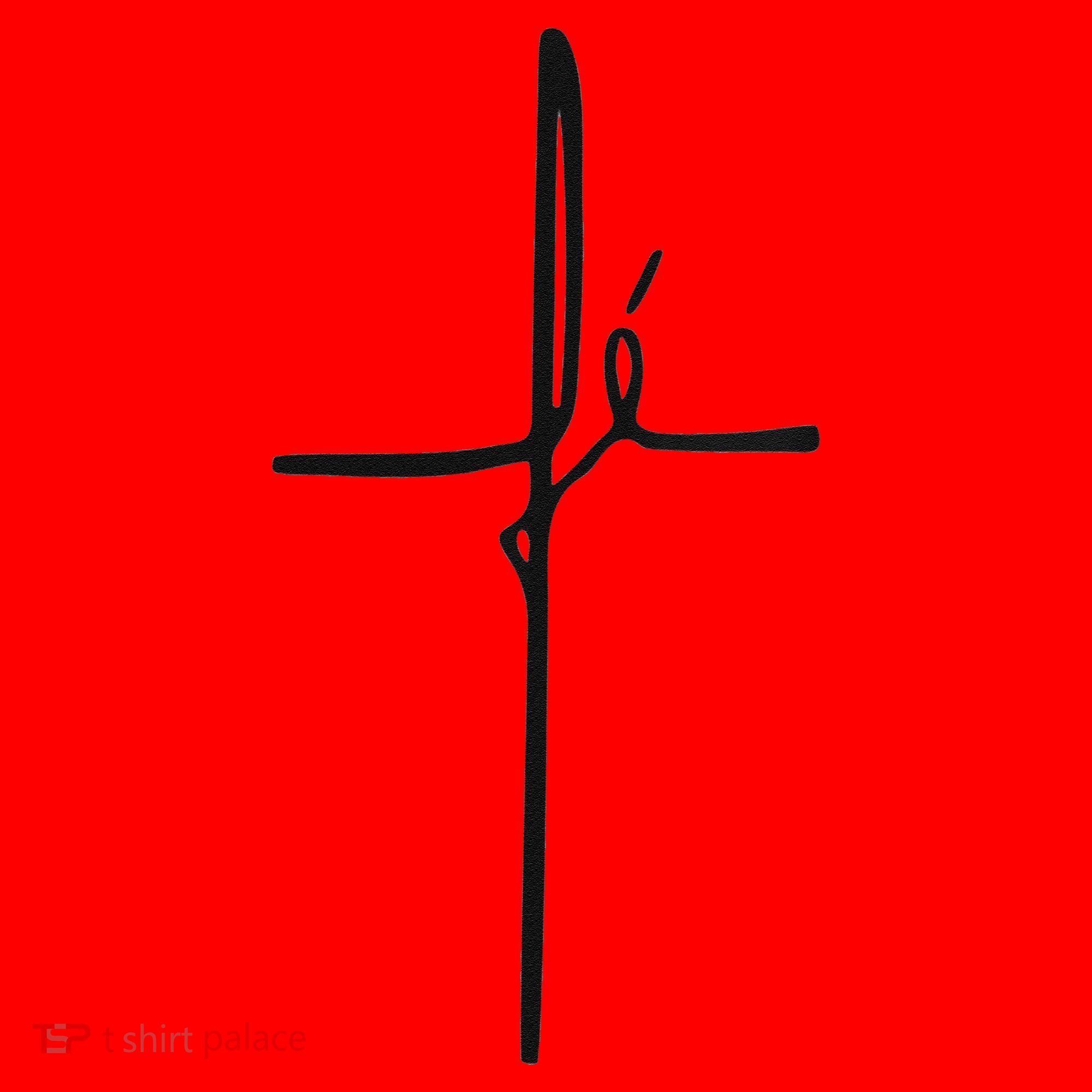 Simple Faith Cross In Portuguese Camiseta Fe Santa Hat