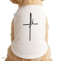 Simple Faith Cross In Portuguese Camiseta Fe Doggie Tank thumb 0