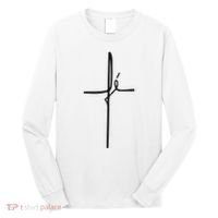 Simple Faith Cross In Portuguese Camiseta Fe Long Sleeve Shirt thumb 0