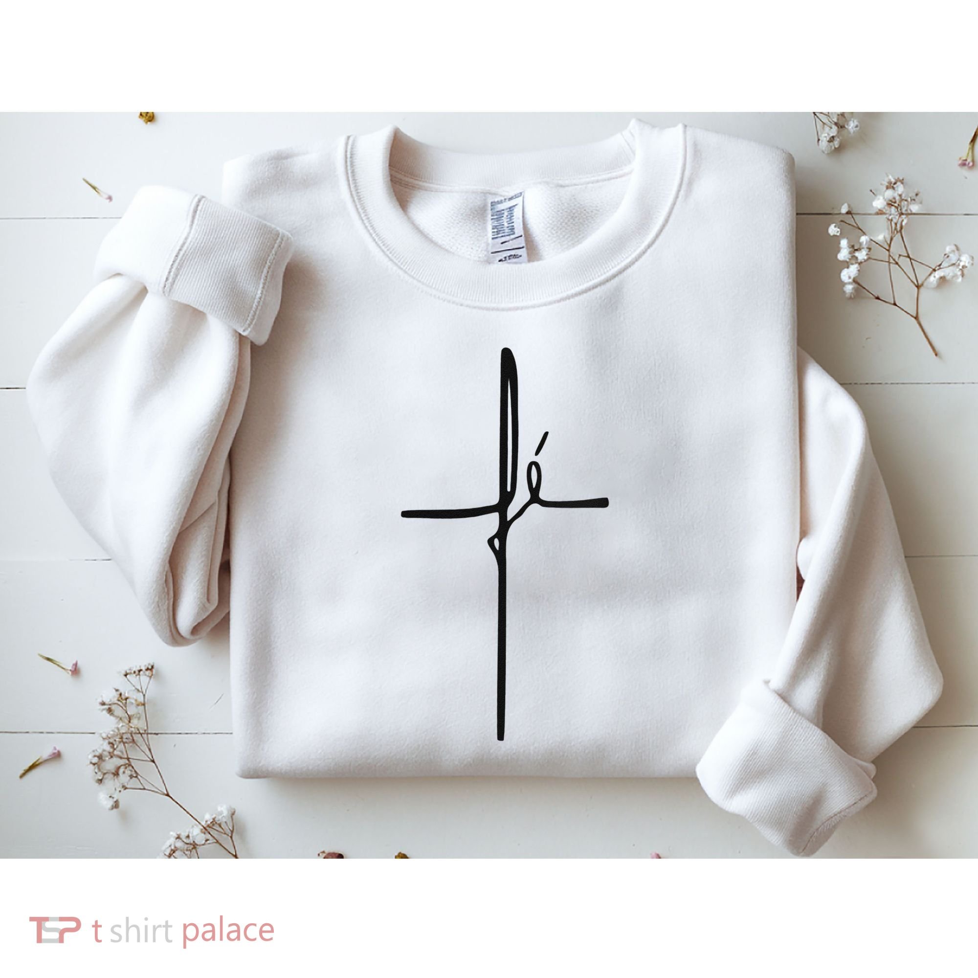 Simple Faith Cross In Portuguese Camiseta Fe Sweatshirt