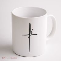 Simple Faith Cross In Portuguese Camiseta Fe Coffee Mug thumb 1