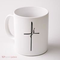 Simple Faith Cross In Portuguese Camiseta Fe Coffee Mug thumb 0