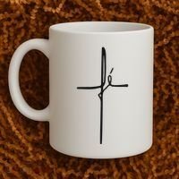 Simple Faith Cross In Portuguese Camiseta Fe Coffee Mug thumb 2