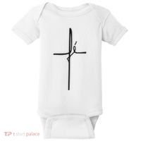 Simple Faith Cross In Portuguese Camiseta Fe Baby Bodysuit thumb 0