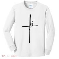 Simple Faith Cross In Portuguese Camiseta Fe Kids Long Sleeve Shirt thumb 0