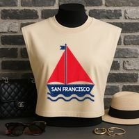 San Francisco California Sailing Boat Souvenir Garment-Dyed Women's Muscle Tee thumb 3