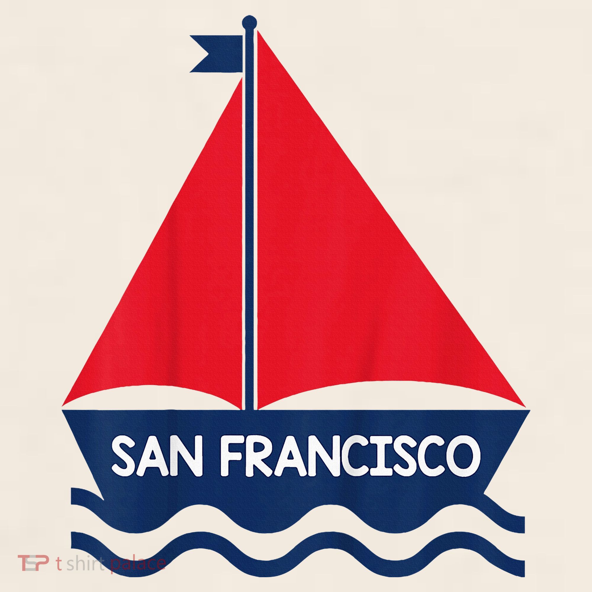 San Francisco California Sailing Boat Souvenir Garment-Dyed Women's Muscle Tee