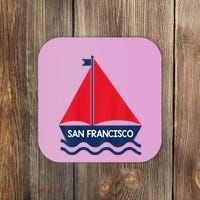 San Francisco California Sailing Boat Souvenir Coaster thumb 0