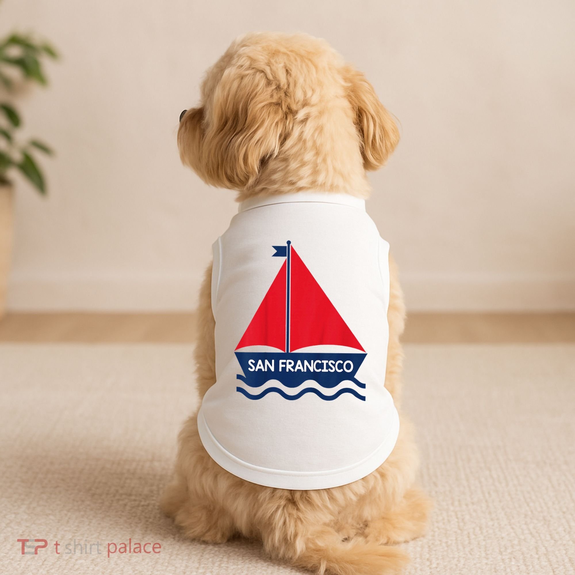 San Francisco California Sailing Boat Souvenir Doggie Tank