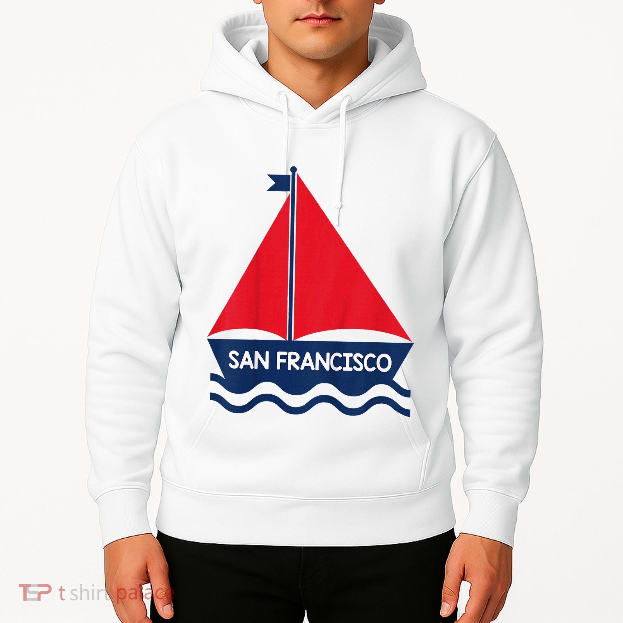 San Francisco California Sailing Boat Souvenir Hoodie