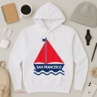 San Francisco California Sailing Boat Souvenir Hoodie thumb 3