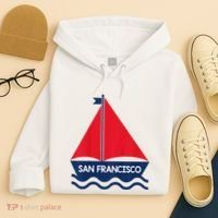 San Francisco California Sailing Boat Souvenir Hoodie thumb 4