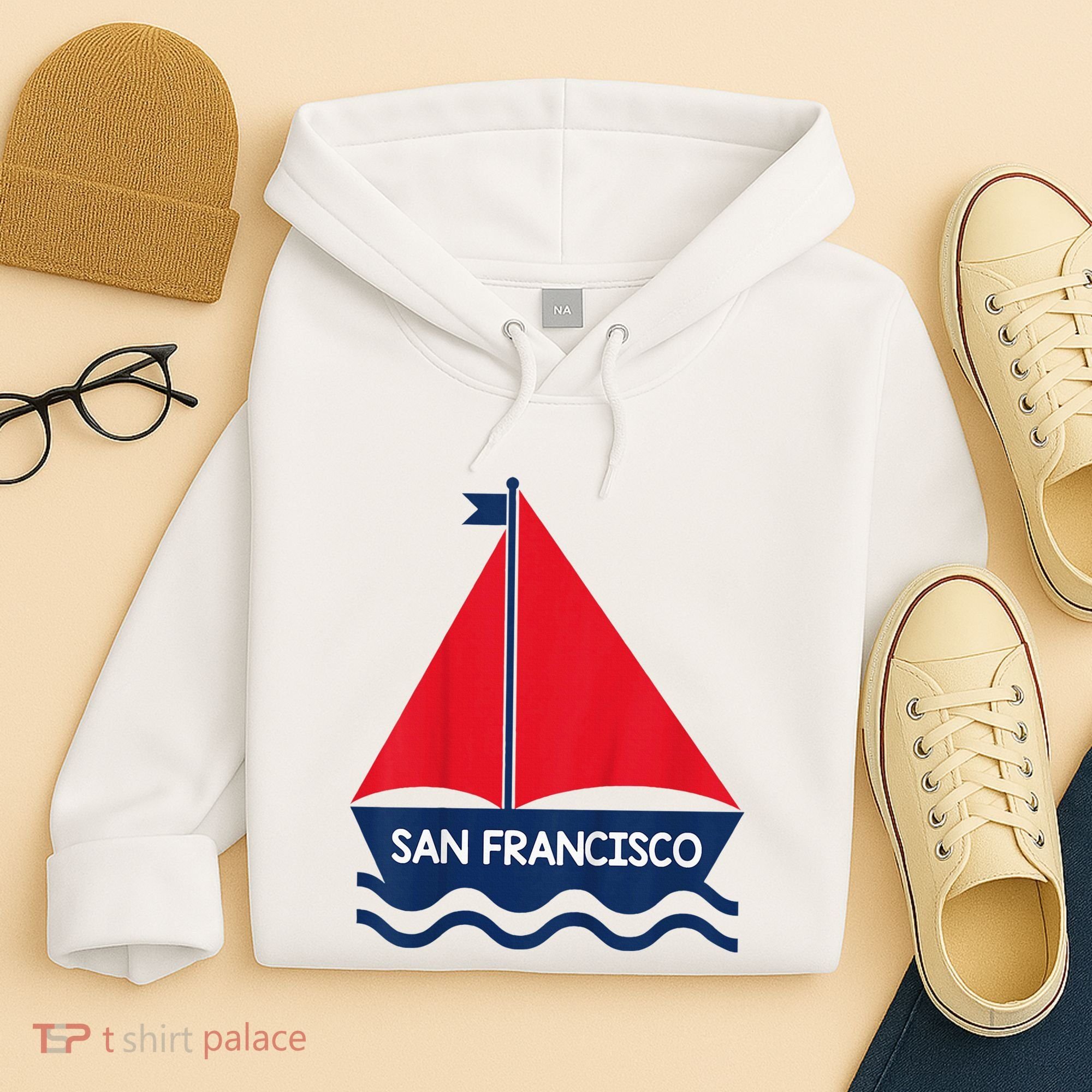 San Francisco California Sailing Boat Souvenir Hoodie