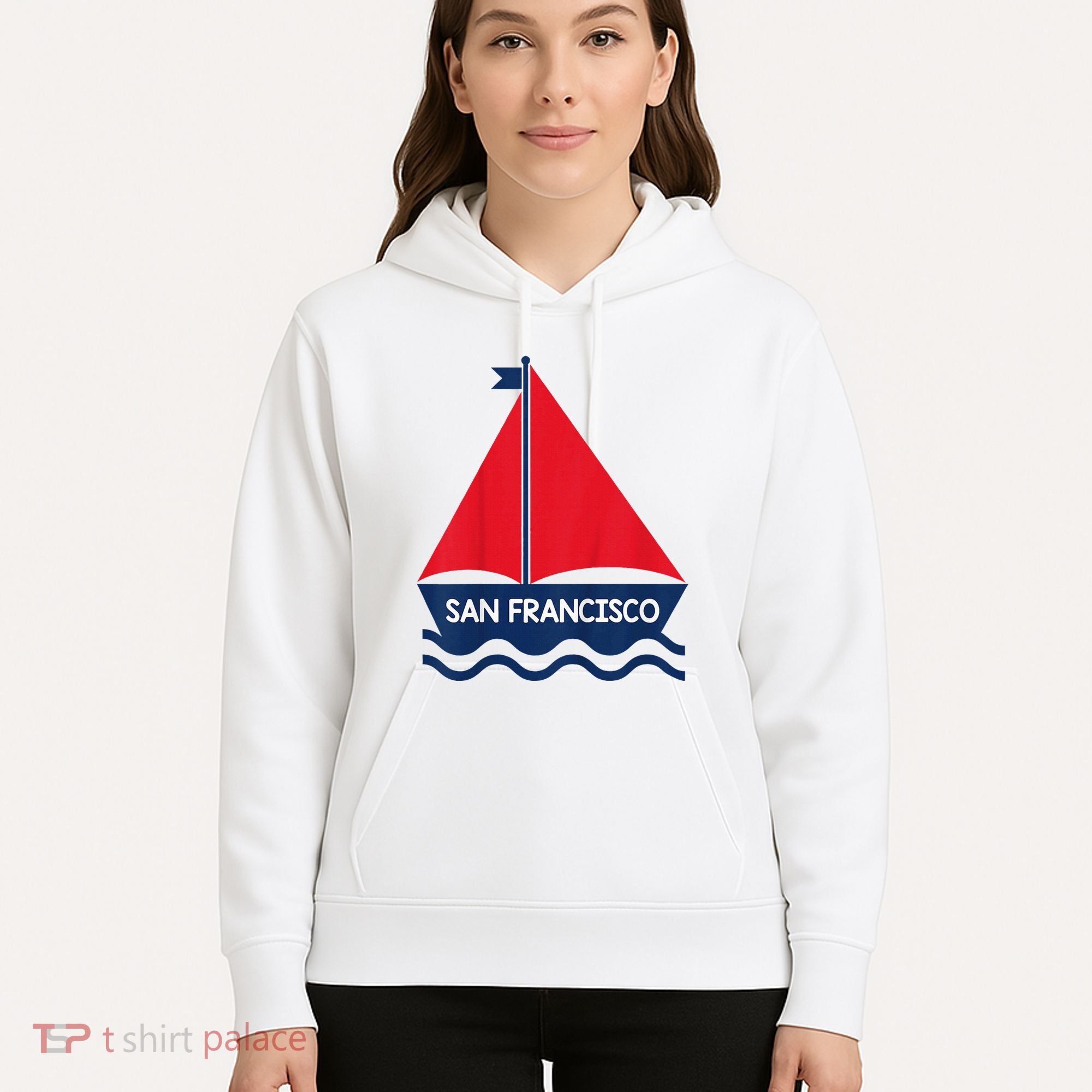 San Francisco California Sailing Boat Souvenir Hoodie