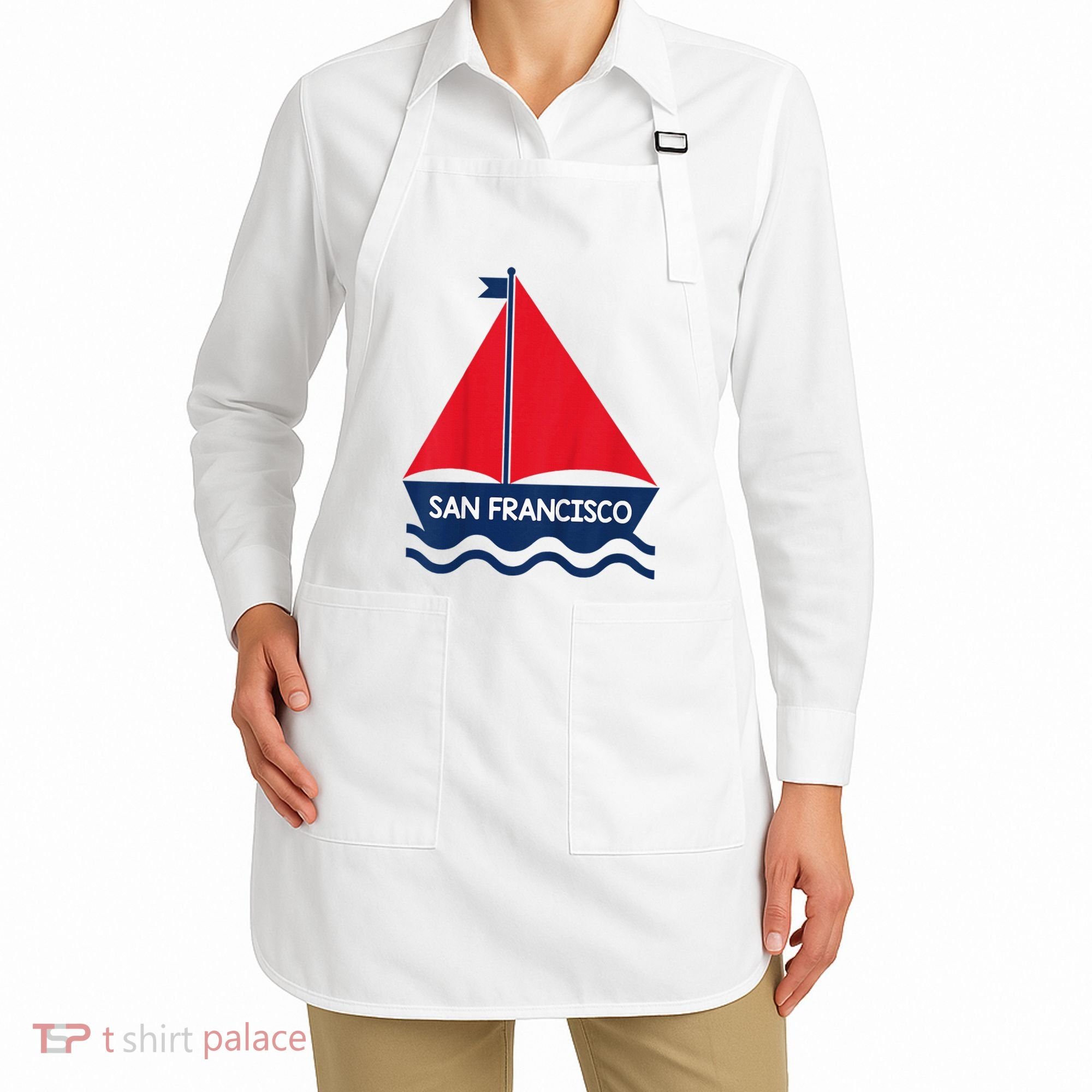 San Francisco California Sailing Boat Souvenir Apron