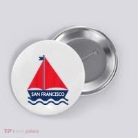 San Francisco California Sailing Boat Souvenir Button thumb 0