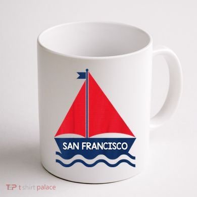 San Francisco California Sailing Boat Souvenir Coffee Mug back