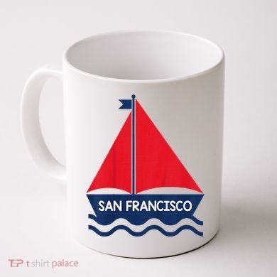 San Francisco California Sailing Boat Souvenir Coffee Mug