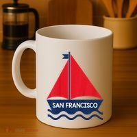 San Francisco California Sailing Boat Souvenir Coffee Mug thumb 4