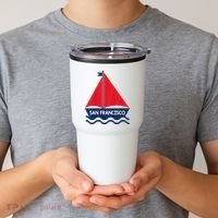San Francisco California Sailing Boat Souvenir Tumbler thumb 2