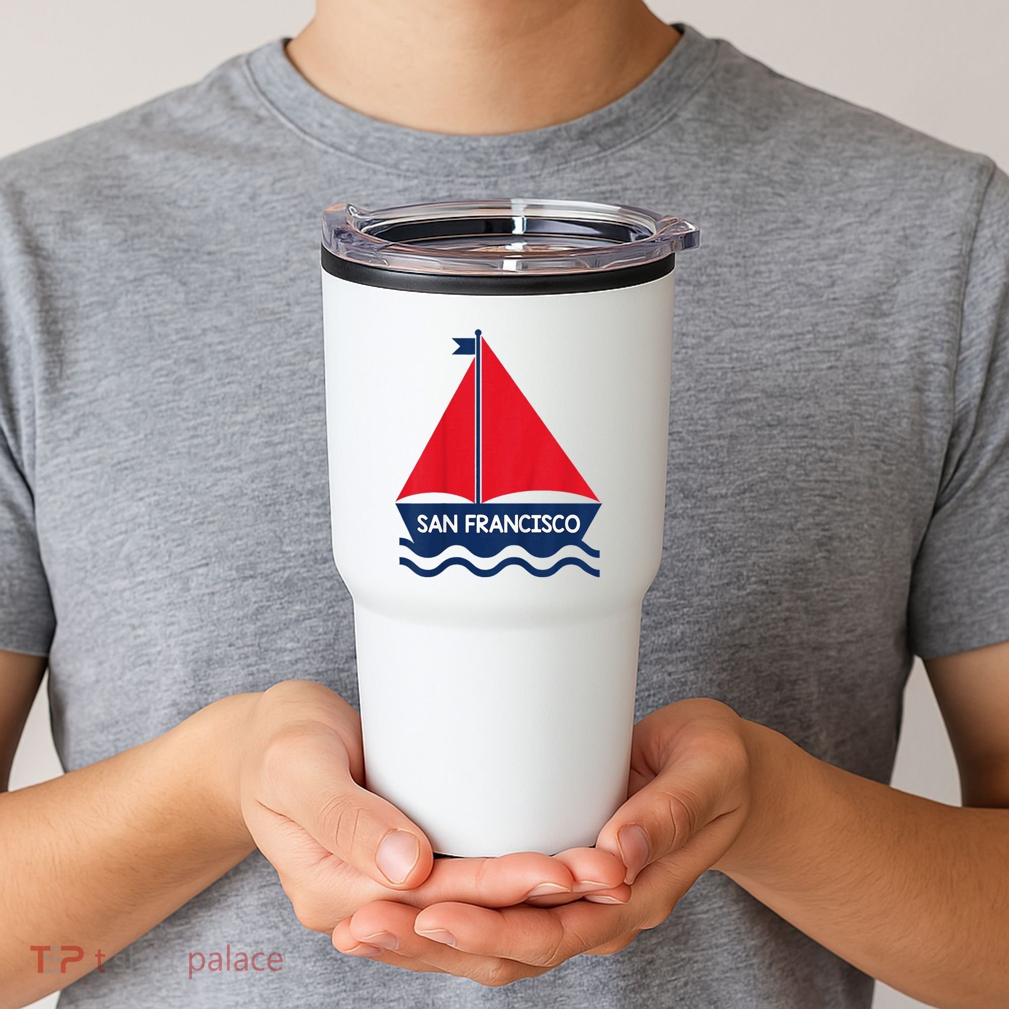 San Francisco California Sailing Boat Souvenir Tumbler