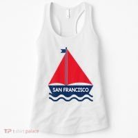 San Francisco California Sailing Boat Souvenir Women's Tank Top thumb 0