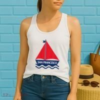 San Francisco California Sailing Boat Souvenir Women's Tank Top thumb 2