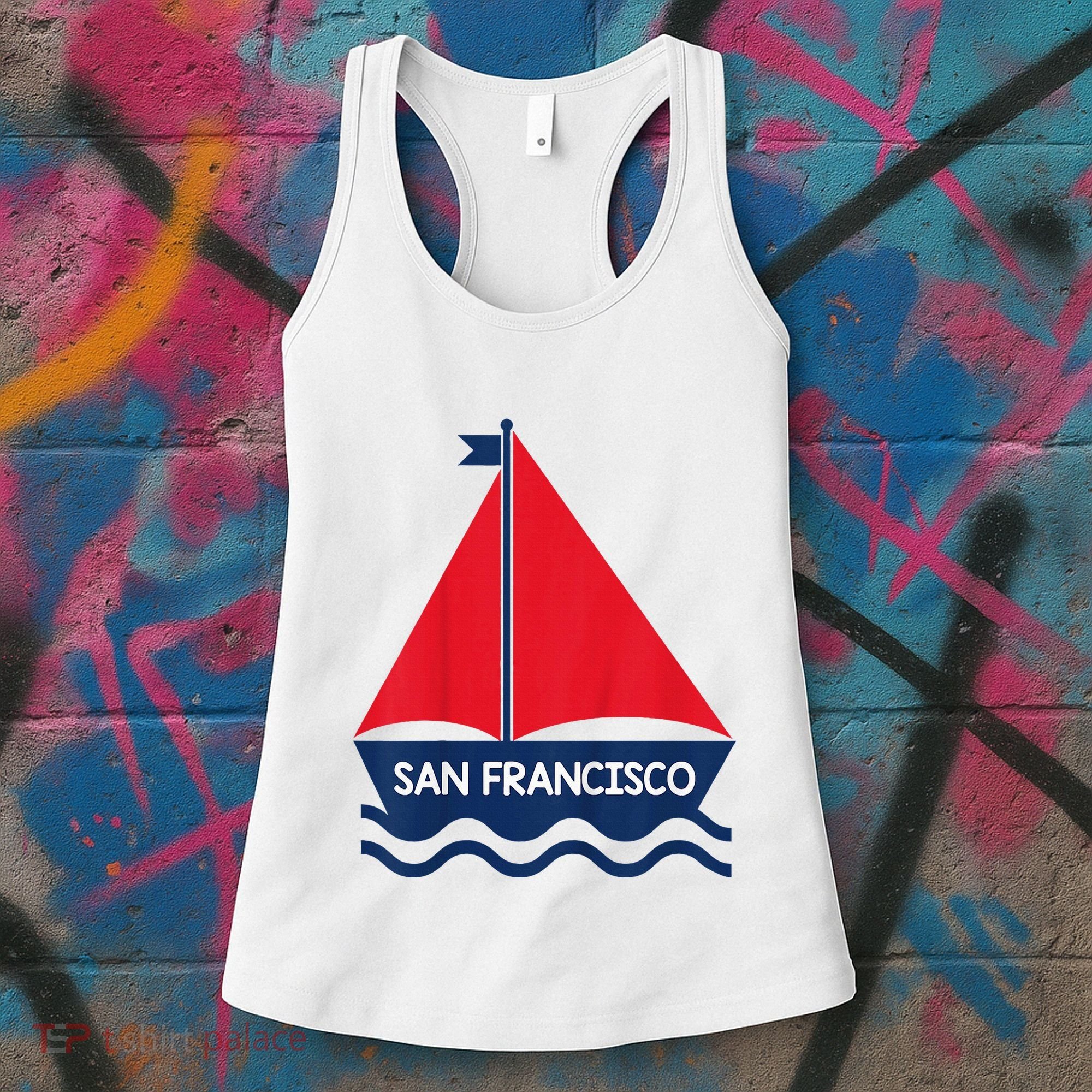 San Francisco California Sailing Boat Souvenir Women's Tank Top