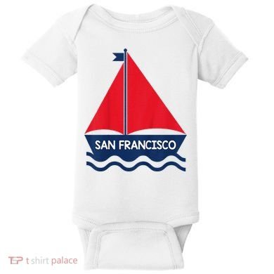 San Francisco California Sailing Boat Souvenir Baby Bodysuit
