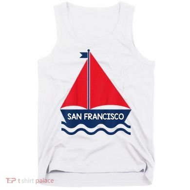 San Francisco California Sailing Boat Souvenir Tank Top