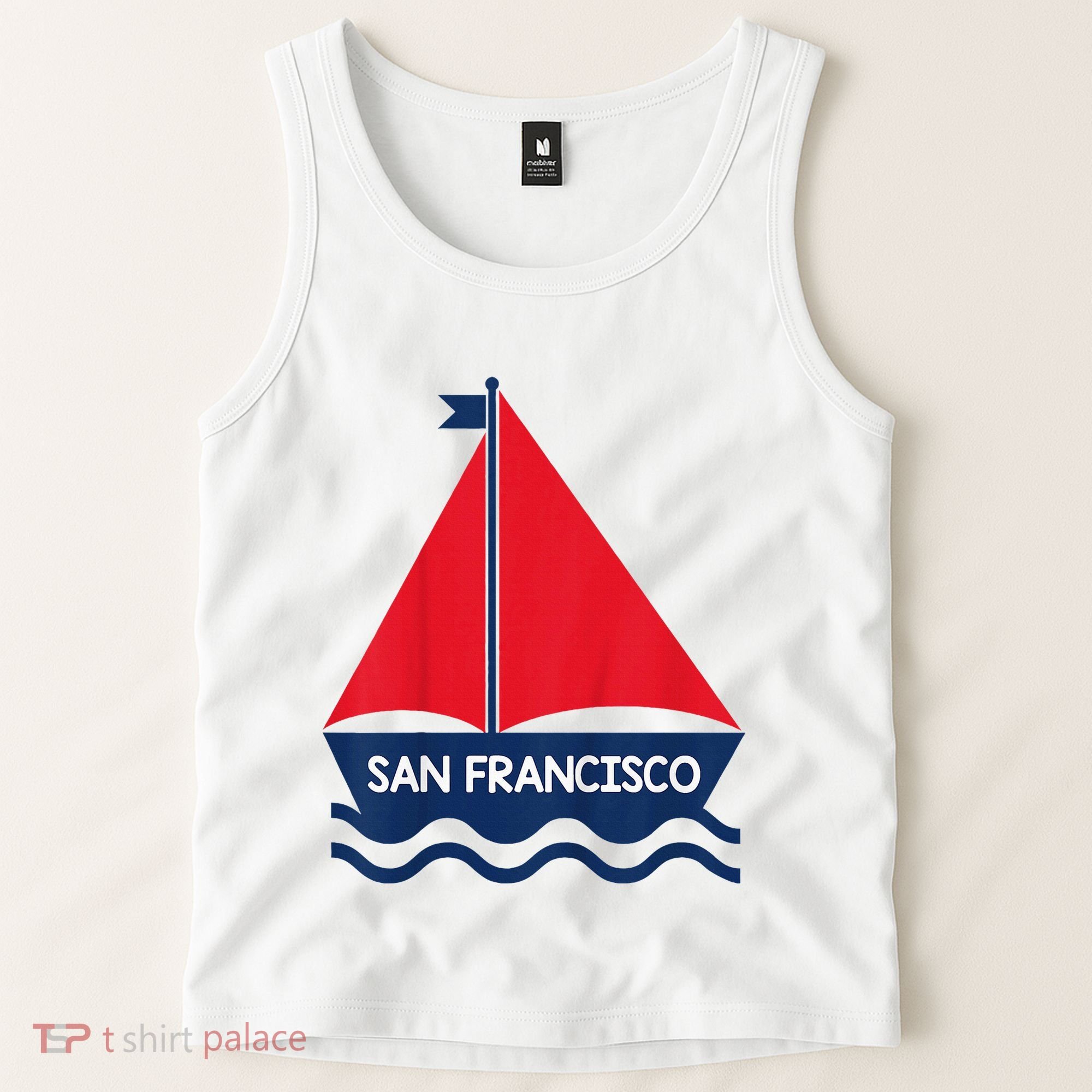 San Francisco California Sailing Boat Souvenir Tank Top