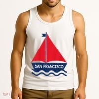 San Francisco California Sailing Boat Souvenir Tank Top thumb 3