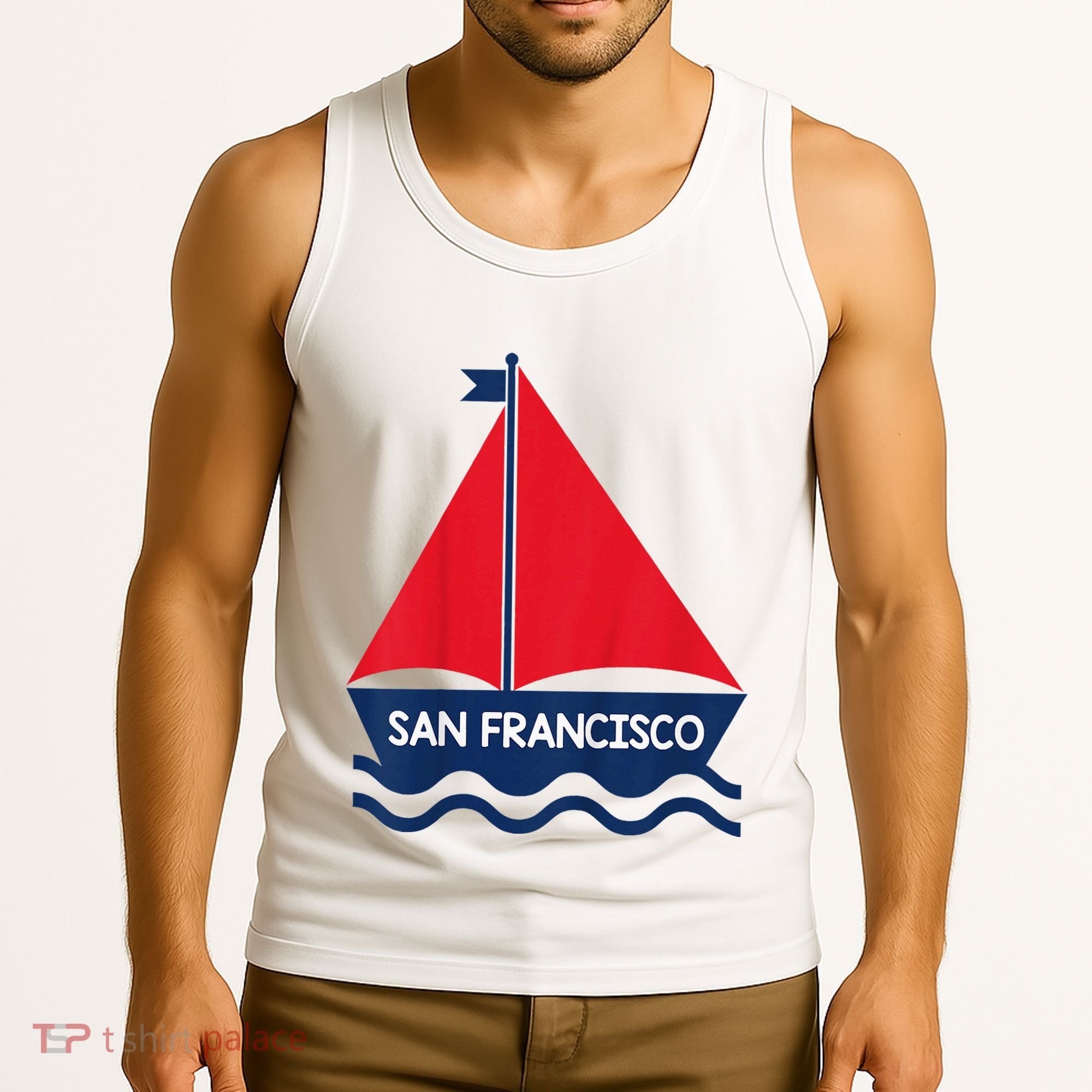 San Francisco California Sailing Boat Souvenir Tank Top