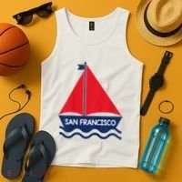 San Francisco California Sailing Boat Souvenir Tank Top thumb 4
