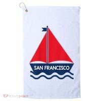 San Francisco California Sailing Boat Souvenir Golf Towel thumb 0