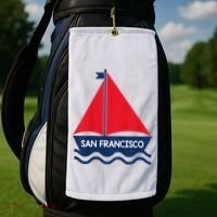 San Francisco California Sailing Boat Souvenir Golf Towel thumb 2