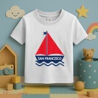 San Francisco California Sailing Boat Souvenir Toddler T-Shirt thumb 3