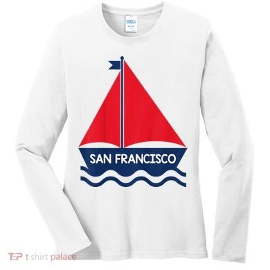 San Francisco California Sailing Boat Souvenir Women's Long Sleeve Shirt