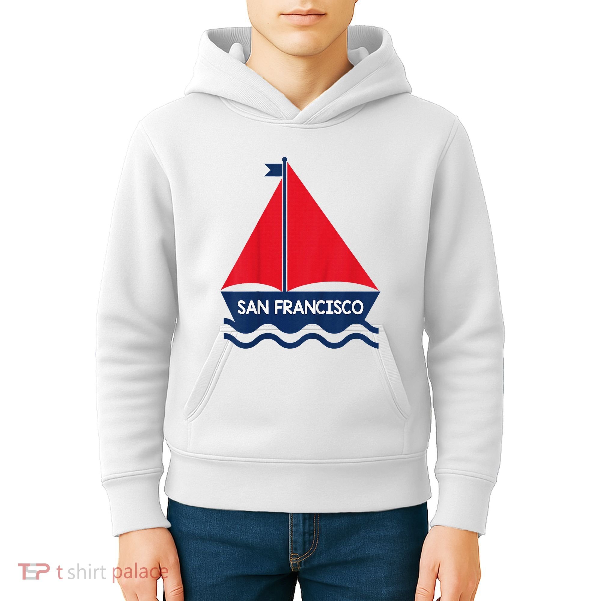 San Francisco California Sailing Boat Souvenir Kids Hoodie