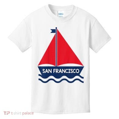 San Francisco California Sailing Boat Souvenir Kids T-Shirt