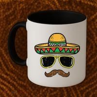 Sombrero Face Cinco De Mayo Mexican Fiesta Party Coffee Mug thumb 2