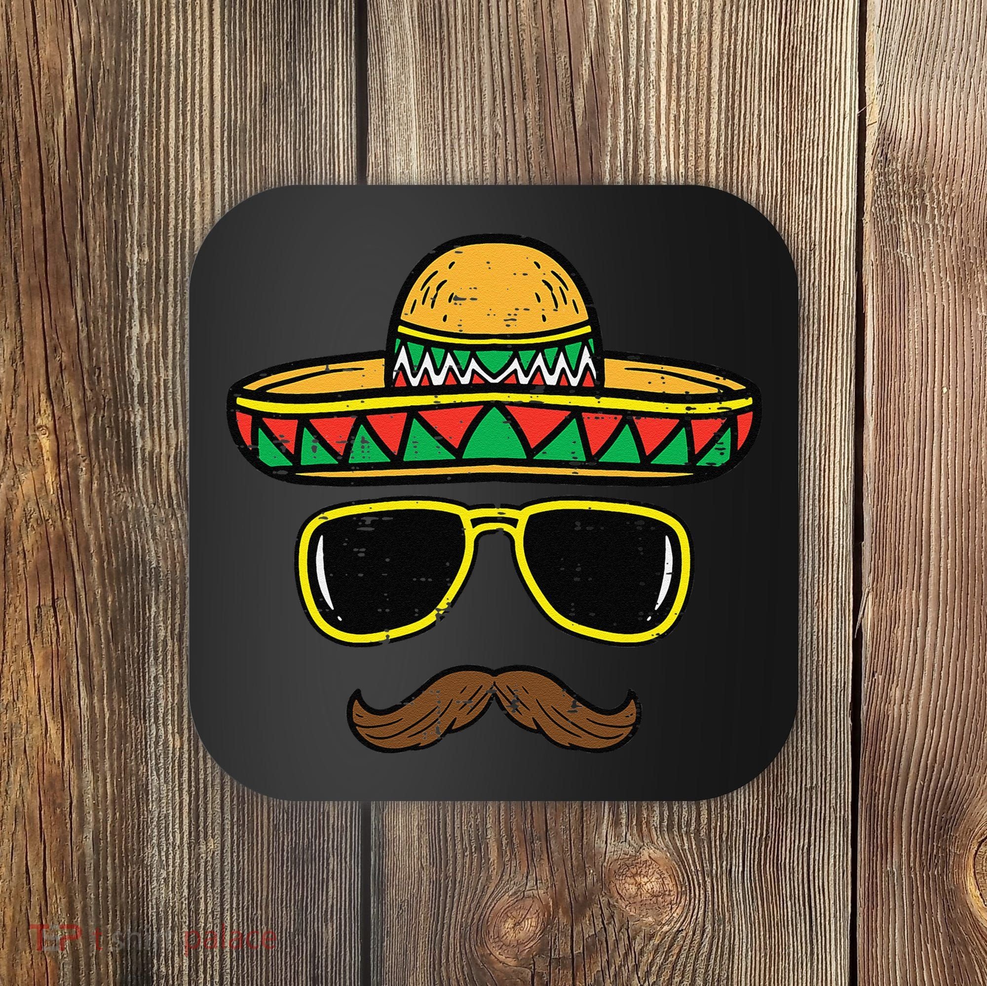 Sombrero Face Cinco De Mayo Mexican Fiesta Party Coaster