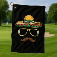 Sombrero Face Cinco De Mayo Mexican Fiesta Party Golf Towel thumb 1