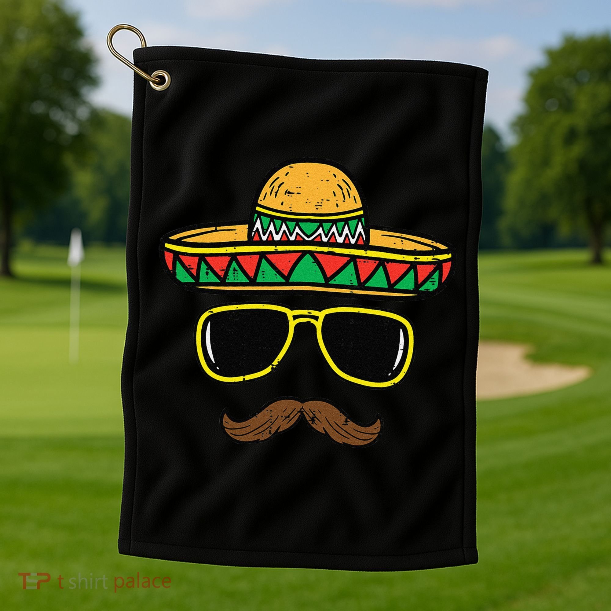 Sombrero Face Cinco De Mayo Mexican Fiesta Party Golf Towel