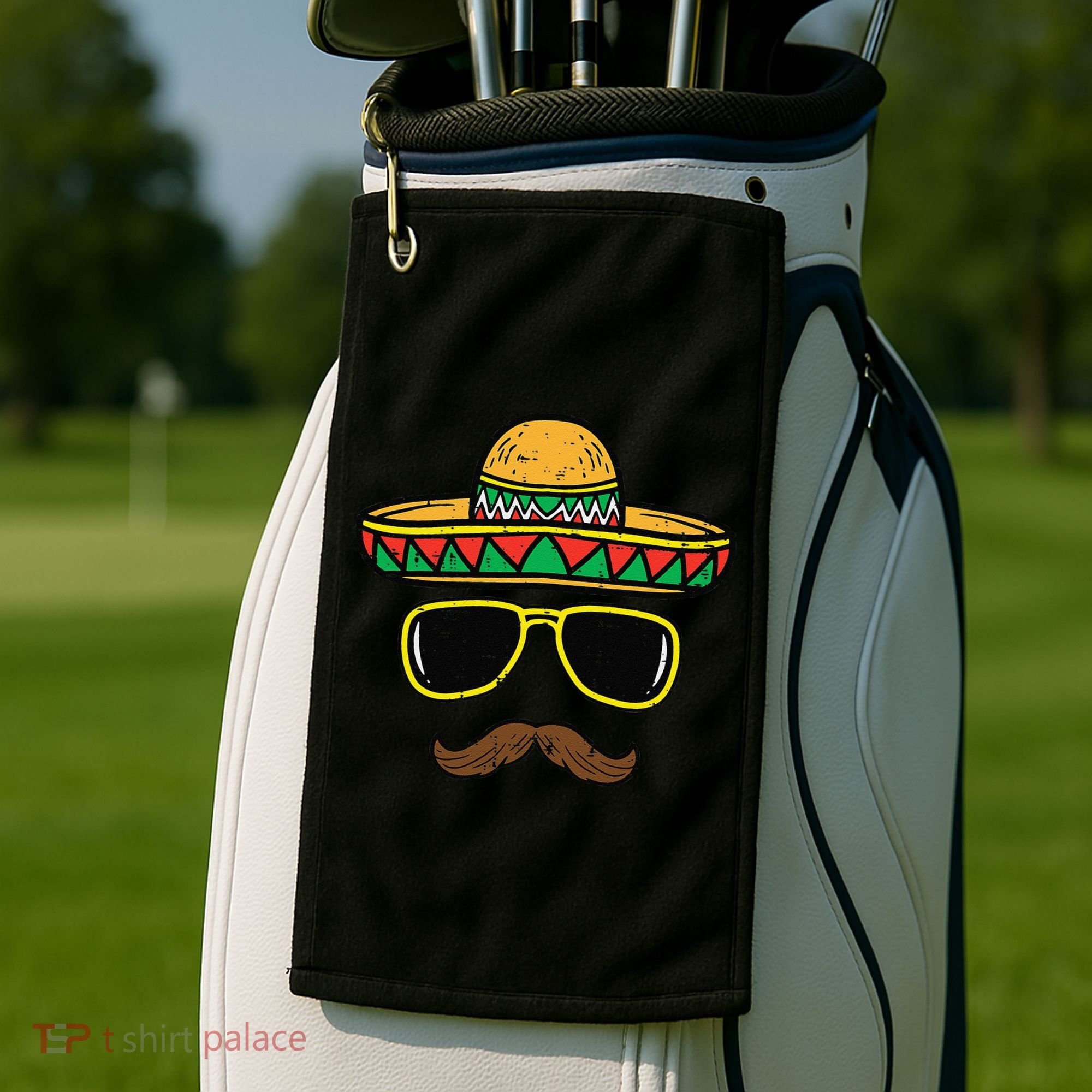 Sombrero Face Cinco De Mayo Mexican Fiesta Party Golf Towel