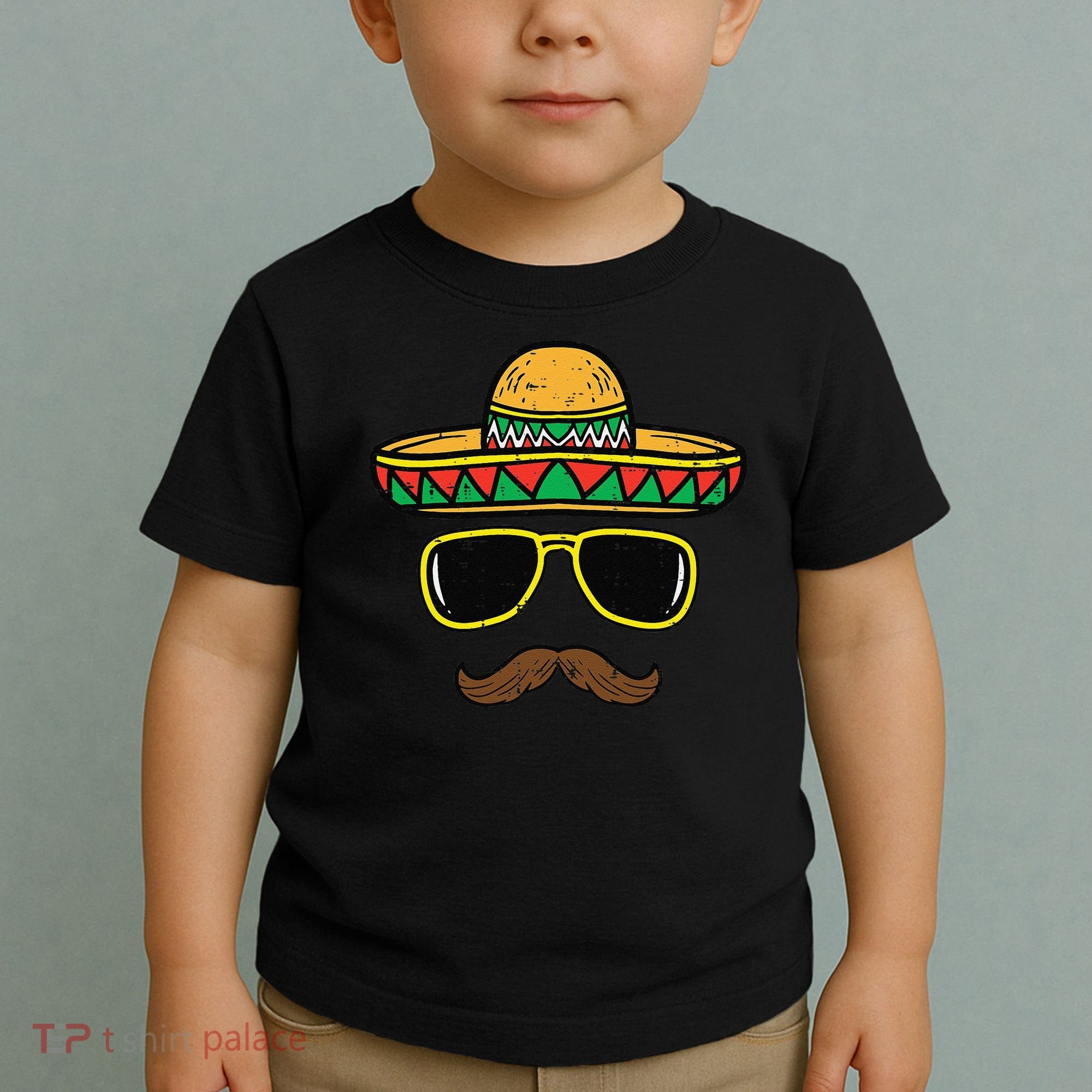 Sombrero Face Cinco De Mayo Mexican Fiesta Party Toddler T-Shirt