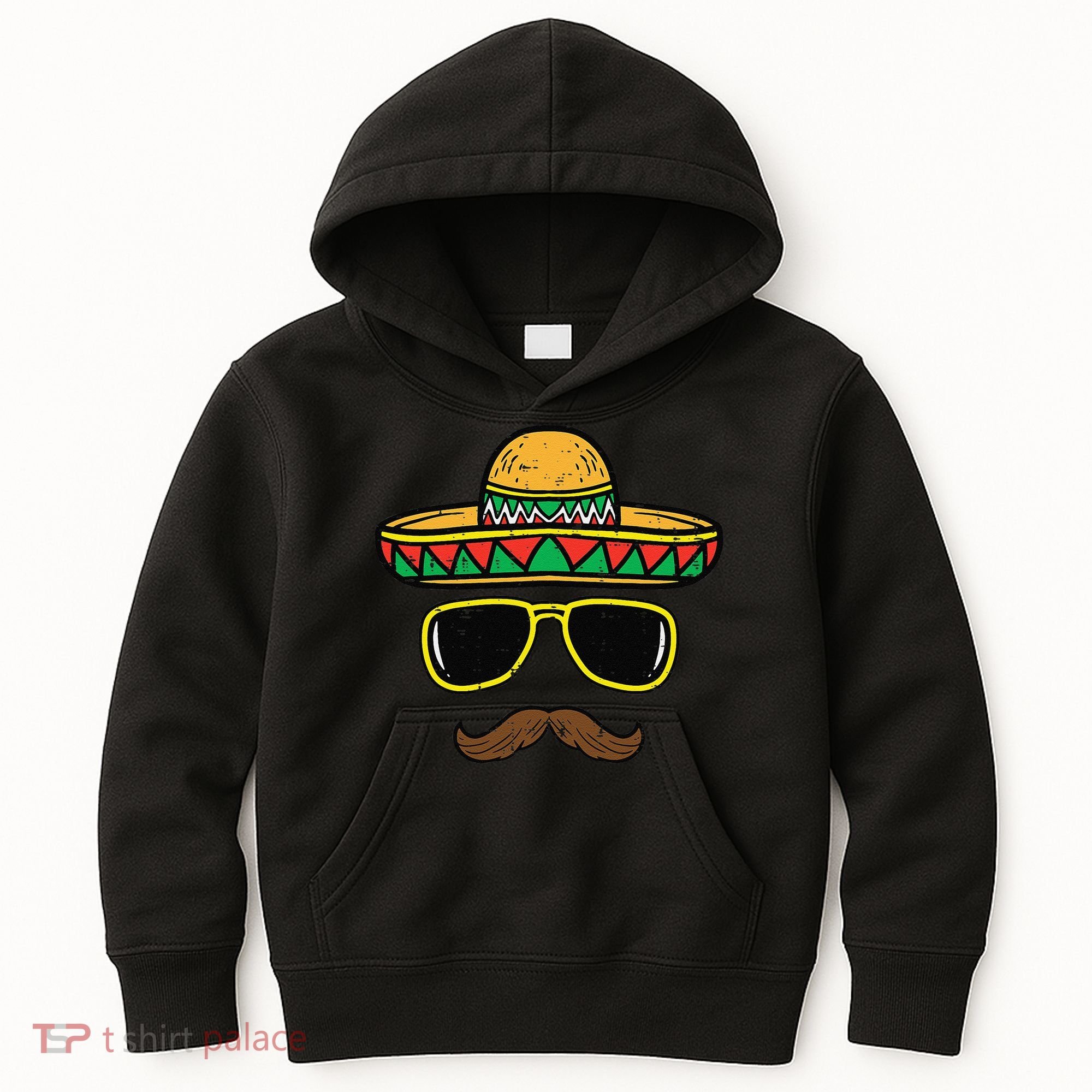 Sombrero Face Cinco De Mayo Mexican Fiesta Party Kids Hoodie