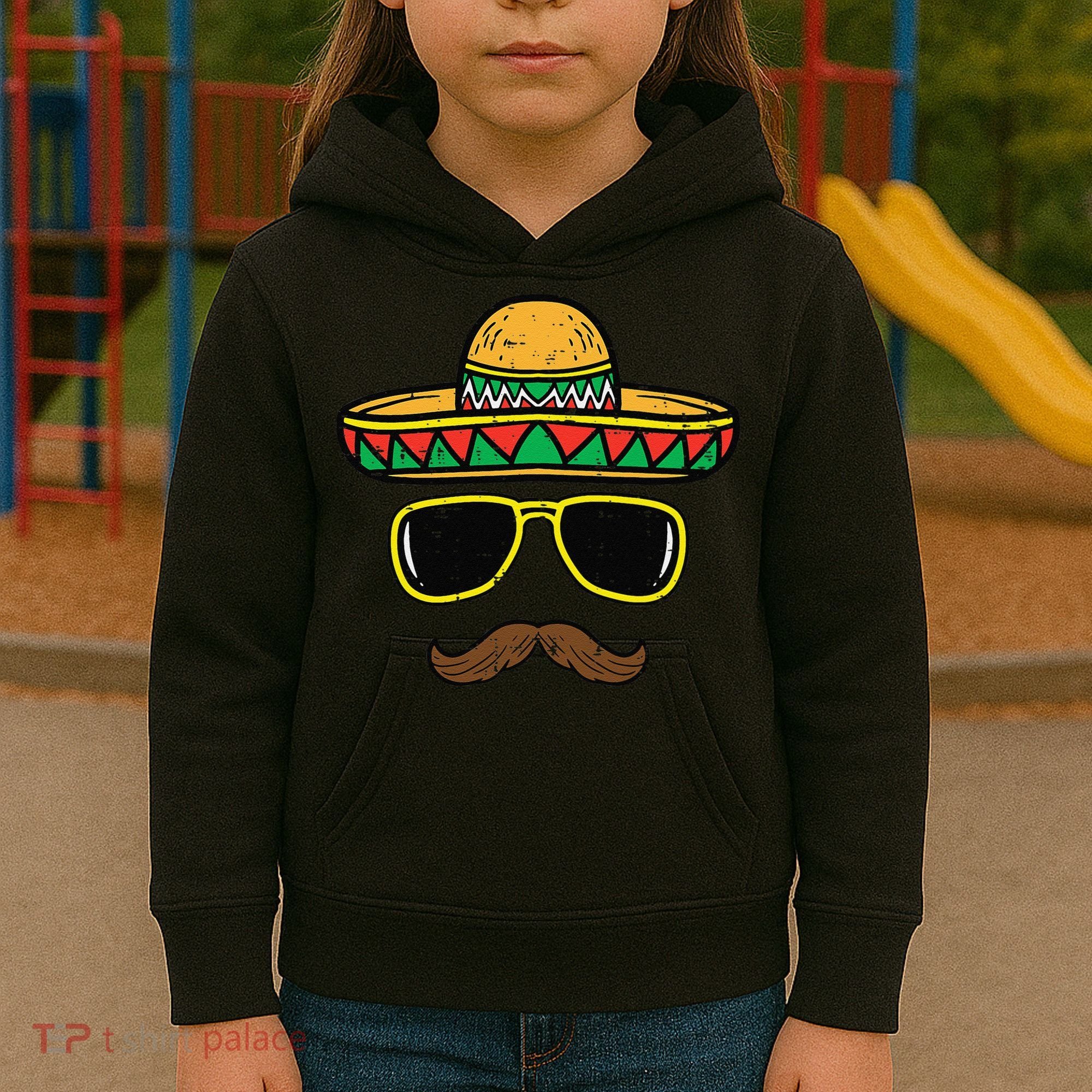 Sombrero Face Cinco De Mayo Mexican Fiesta Party Kids Hoodie