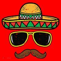 Sombrero Face Cinco De Mayo Mexican Fiesta Party Santa Hat thumb 1